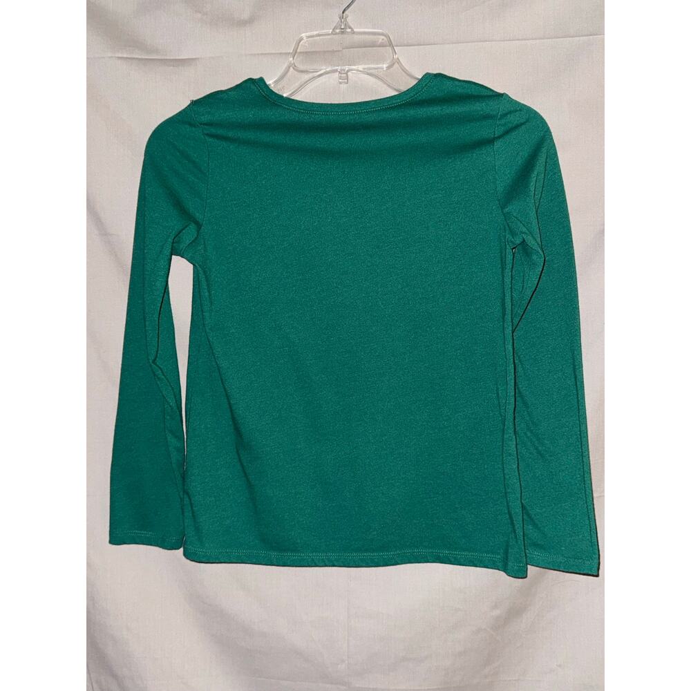 The Children’s Place Girls Christmas Cat Stocking Green Shirt, Size L (10/12) - Picture 3 of 5